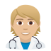 🧑🏼‍⚕️ health worker: medium-light skin tone display on JoyPixels